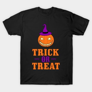 Trick or Treat Pumpkin Witch Hat T-Shirt